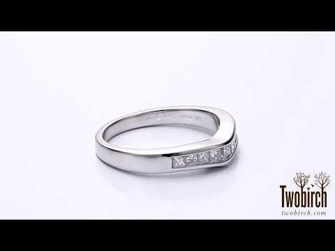 0.50ct. Nine Princess Channel Set Contoured Tracer Band - TwoBirch TB-CR-0027-WG-H