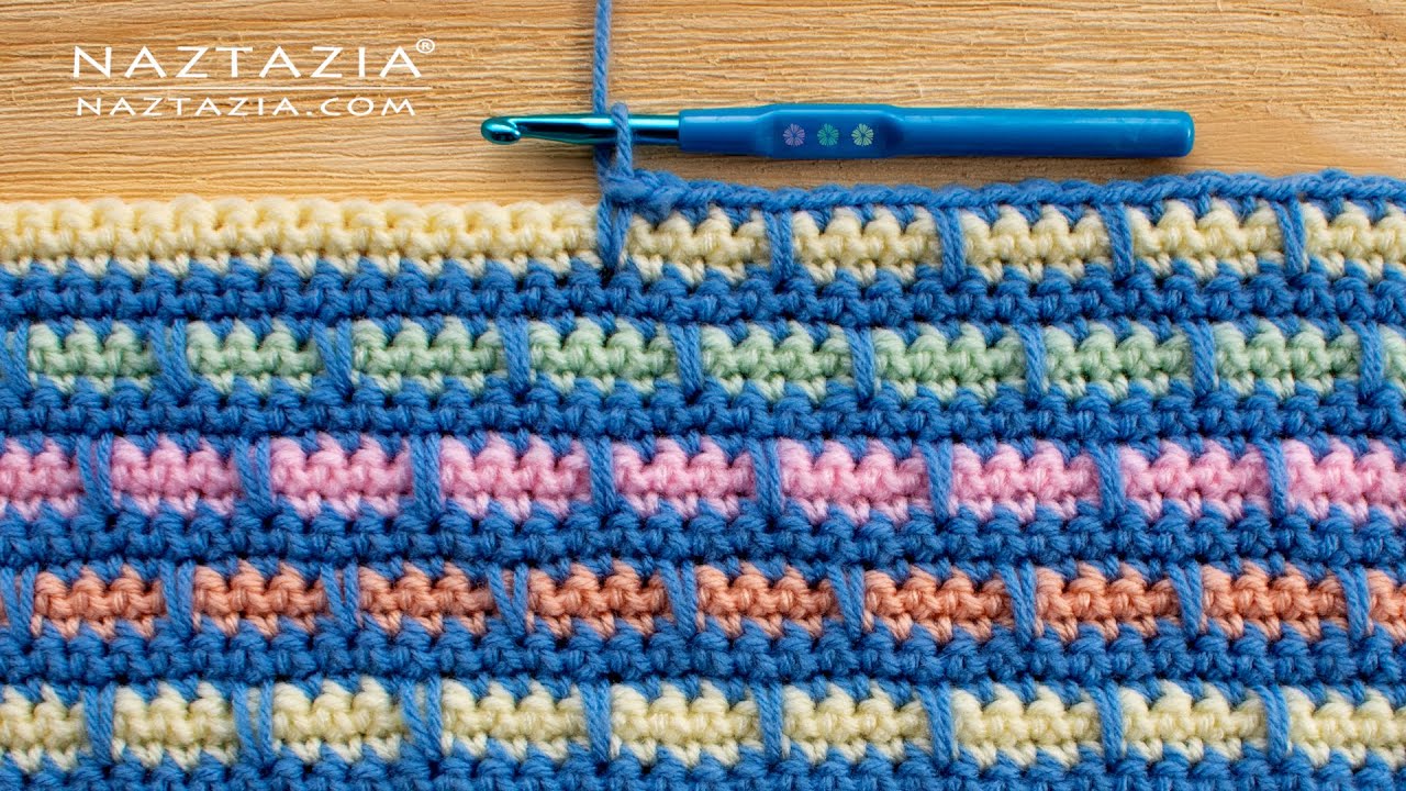 HOW to CROCHET BRICK STITCH - Colorful Textured Pattern for a Blanket Scarf Bag and More by Naztazia