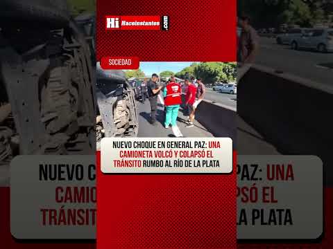 Nuevo choque en General Paz: una camioneta volcó y colapsó el tránsito