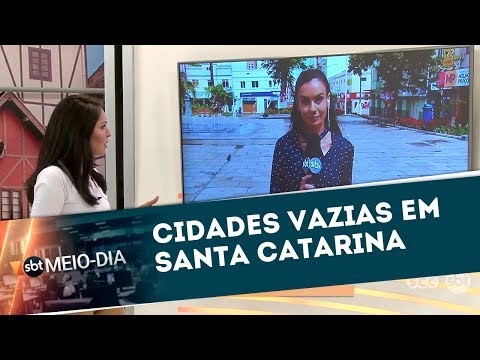 Cidade de Lages deserta: tudo parado na serra catarinense | SBT Meio-dia (19/03/20)