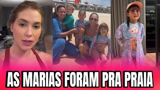 VIRGÍNIA MOSTRA PASSEIO COM AS MARIAS NA PRAIA 