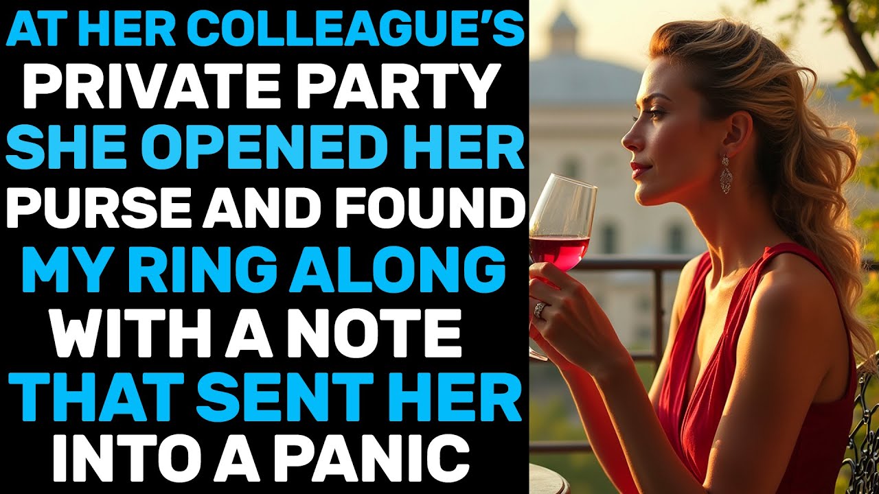 At Her Colleague’s Private Party, She Opened Her Purse And Found My Ring… Along With A Note