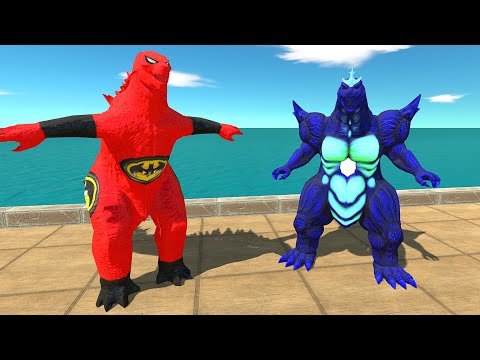 Who will become a superhero here Batman Godzilla 2014 Vs Blue Super Godzilla - ARBS