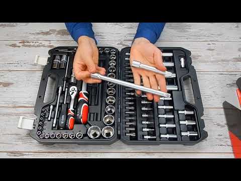 Набор инструментов YATO 94 предмета, квадрат 1/2 и 1/4 (YT-12681) Набор инструментов YATO 94 предмета, квадрат 1/2 и 1/4 (YT-12681)
