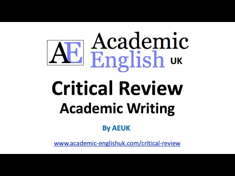 How to write a critical review  / Academic Writing