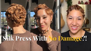 Silk Press and Ginger Dye on Natural Hair | How I Keep My Color &amp; Curls Healthy
