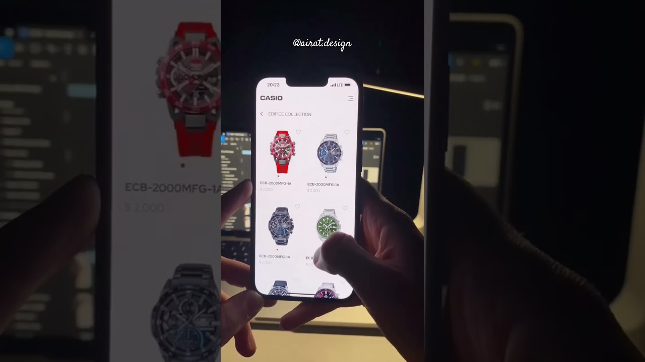 Casio store mobile app design with clickable prototype made in Figma by Airat Kin