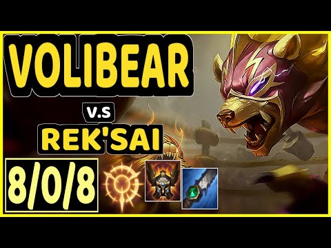 REWORKED VOLIBEAR - CBOI (VOLIBEAR) vs REK'SAI - 8/0/8 KDA JUNGLE GAMEPLAY - EUW Ranked MASTER