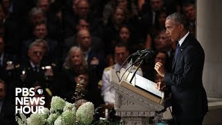 Watch President Barack Obama's full tribute to John McCain at National Cathedral video
