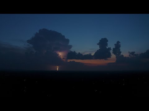 (07.20.2020) 4K Lightning Storm Aerial Time Lapse After Sunset