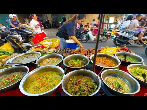 Under $1 ! Hard-working LADY Selling Various Khmer Dishes at TTP Market | Cambodian Street Food