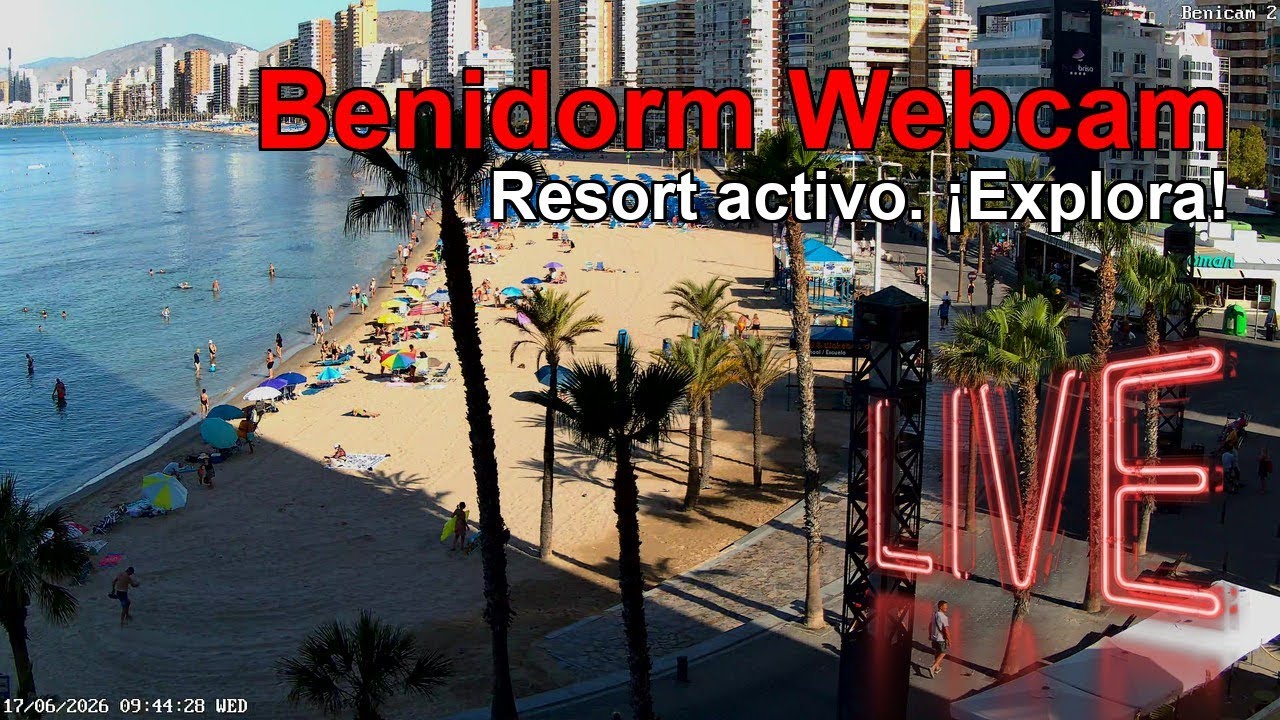 Live webcam view of Benidorm Levante Beach & Skyline