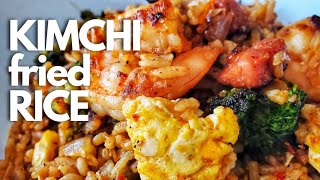 Kimchi fried rice with shrimp and spam recipe | Caraway non stick non toxic Cookware review and demo