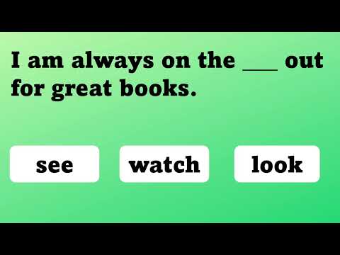 See, Look, Watch 👓 | GRAMMAR TEST | For ESL and English Learners