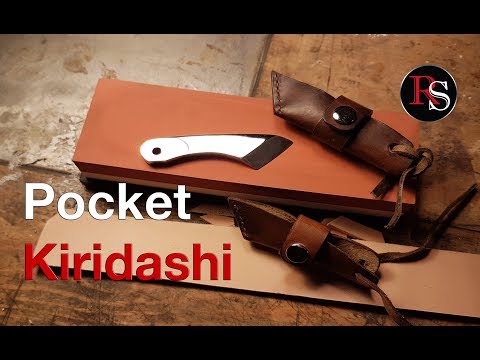 Knife Making - Making A Simple Japanese Pocket Kiridashi + Leather Sheath Video