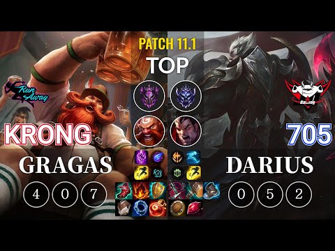 RNW KronG Gragas vs JDG 705 Darius Top - KR Patch 11.1