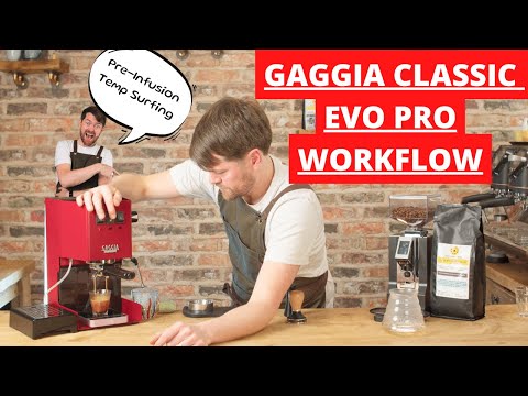 Gaggia Classic 2023 Pro Evo Workflow, Preinfusion, Temp Surfing & Milk Steaming. No Cuts.