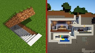 Minecraft: How to Build  A Modern Secret Base Tutorial - (Hidden House)