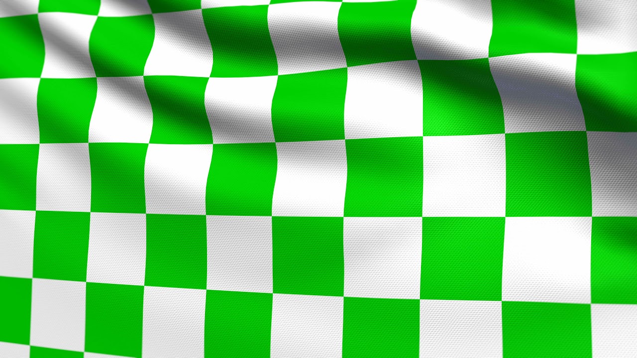 Auto Racing Green White Checkered Flag Animation | 4k | Flags of the World