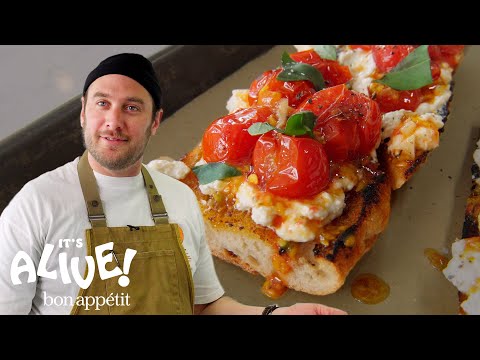 Brad Leone, From Bon Appétit, Makes An Open-Faced Tomato Sandwich
