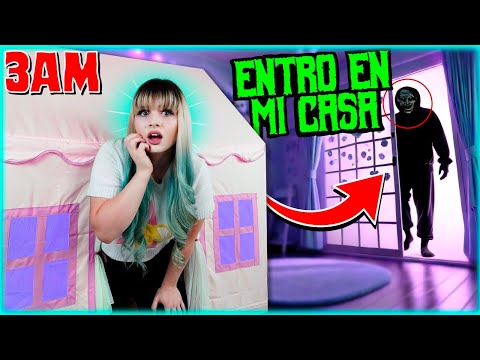 I spent the night in a dollhouse and a thief tried to break in!! 😱🏚️💀