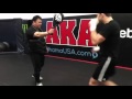 Luke Rockhold training the Question Mark Kick Luke Rockhold training the Question Mark Kick