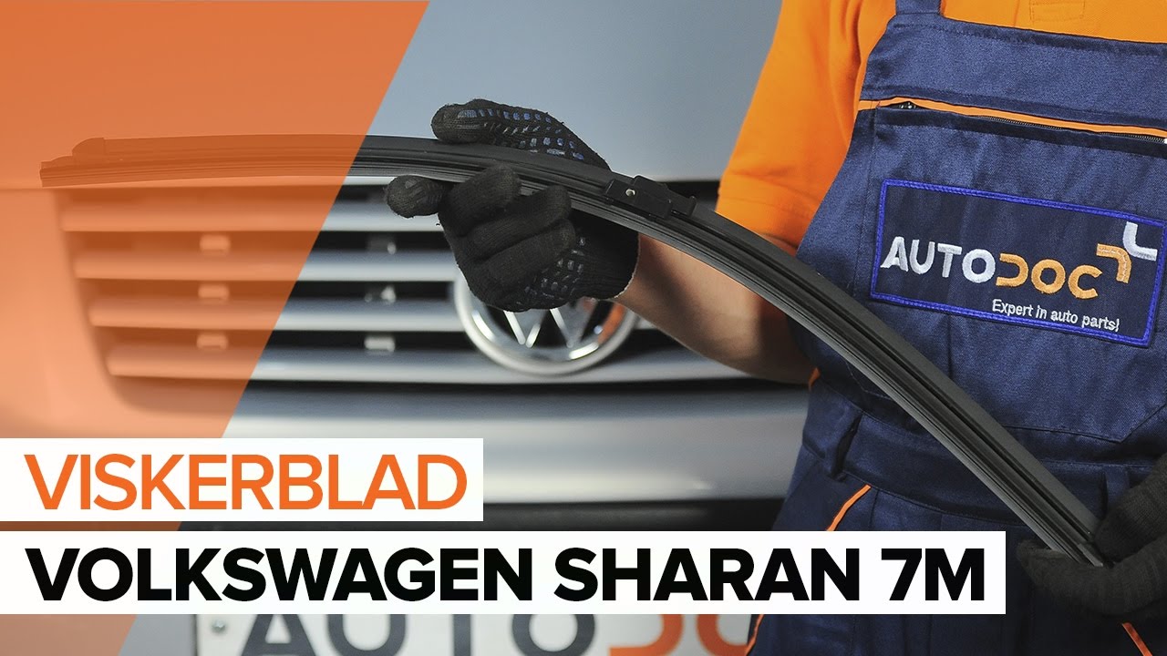Slik bytter du vindusviskere fremme på en VW Sharan 1 – veiledning