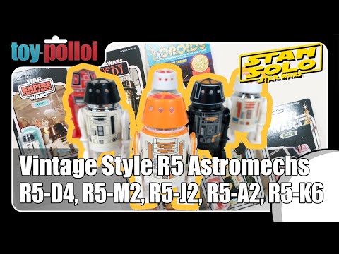 Vintage Style Star Wars Droids R5-D4, R5-M2, R5-J2, R5-A2, & R5-K6 - Stan Solo - Toy Polloi