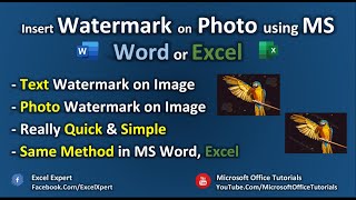 How to Insert Watermark on a Photo by using MS Word or MS Excel