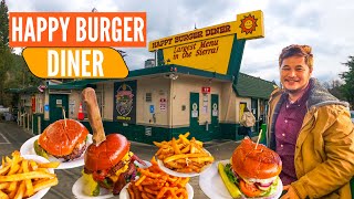 “Happy Burger Diner 🍔 The Quirky Mariposa Stop with the Largest Menu in the Sierra!”