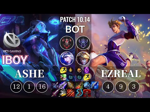 VG iBoy Ashe vs Ezreal Bot - KR Patch 10.14
