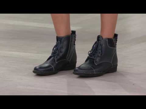 Clarks Leather Ankle Boots with Flannel Detail - Whistle Bea on QVC