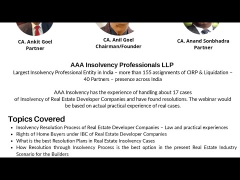 Insolvency of Real Estate Companies, Part - II - AAA Insolvency