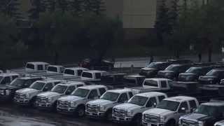 roof top view of the flooded street Calgary Flood Aug 2015