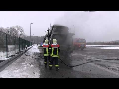 Autotransporter auf A4 fängt Feuer - weimar112.de Blaulichtportal Weimar
