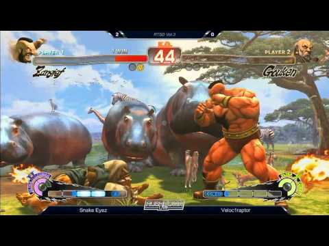 SSF4AE Snake Eyez vs Velociraptor - Rushdown LIVE Tournament Series Vol 3