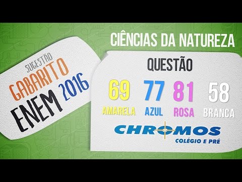 Gabarito ENEM 2016 CHROMOS - Prova Amarela: Questão 69