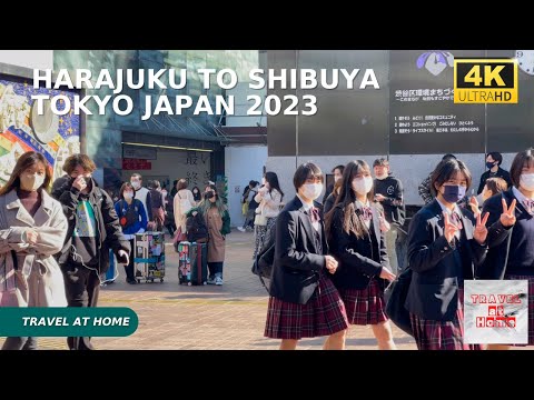 4k hdr japan travel | Walk in Tokyo japan from Harajuku to Shibuya |  Relaxing Natural City ambience