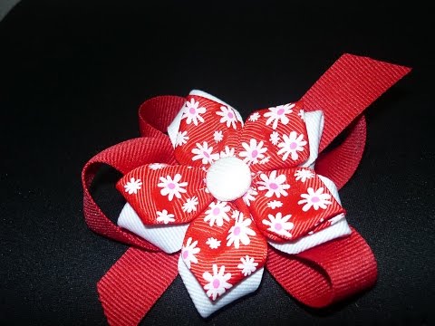  flores en cinta gros ., para decoracion de diademas