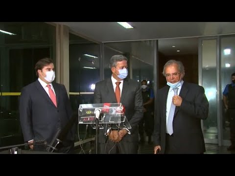 Coletiva Rodrigo Maia e Paulo Guedes - 11/08/20