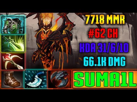 Suma1L - Shadow Fiend - Crazy Build - 7718 MMR Rank#62 China - KDA 31/6/10 | Dota 2 MMR Highlights