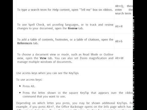 Shortcuts for MS Word Video