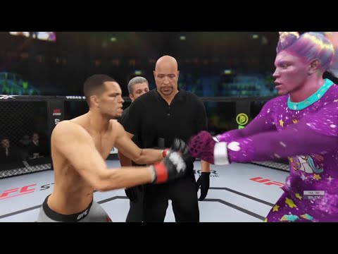 Nate Diaz vs. Purple Unicorn - EA Sports UFC 4 - Crazy UFC 👊🤪