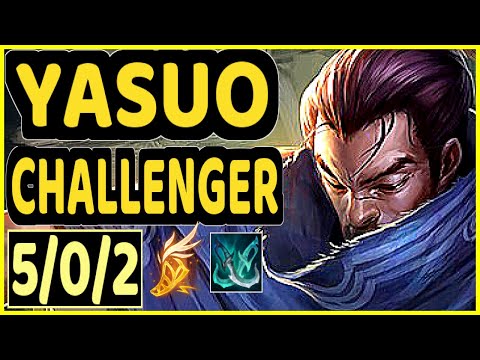 SKT T1 FAKER (YASUO) vs AKALI - 5/0/2 KDA MID CHALLENGER GAMEPLAY - KR