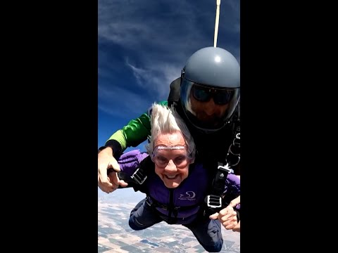 100-year-old grandmother celebrates milestone by skydiving