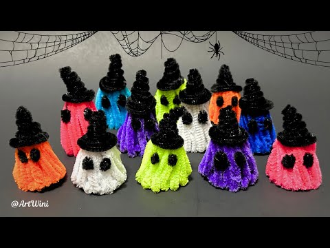 How To Make Halloween Ghost Craft With Pipe Cleaners 👻 @ArtWini