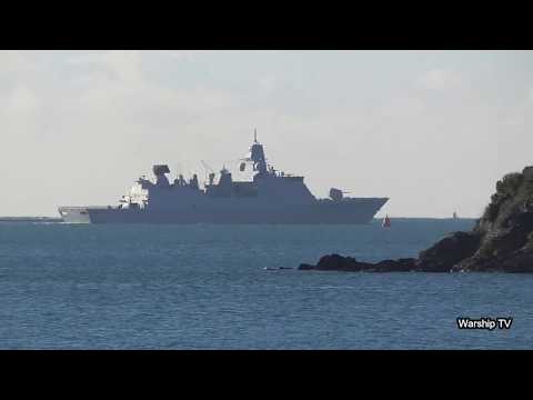 ROYAL NETHERLANDS NAVY HNLMS EVERTSEN F805 BY THE BREAKWATER IN PLYMOUTH SOUND - 29th October 2018