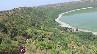 preview picture of video 'Lonar crator (lake)  arieal view'