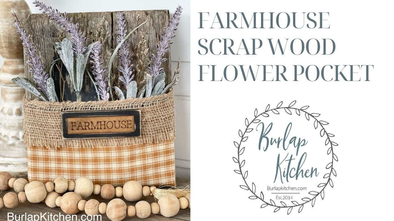 Farmhouse Scrap Wood Flower Pocket