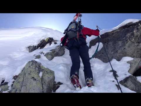 Climbing the winterklettersteig